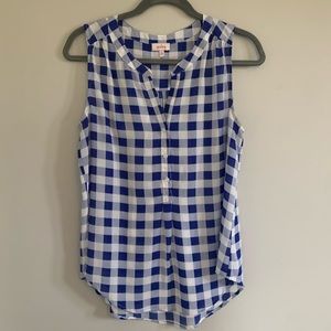Plaid blouse tank top